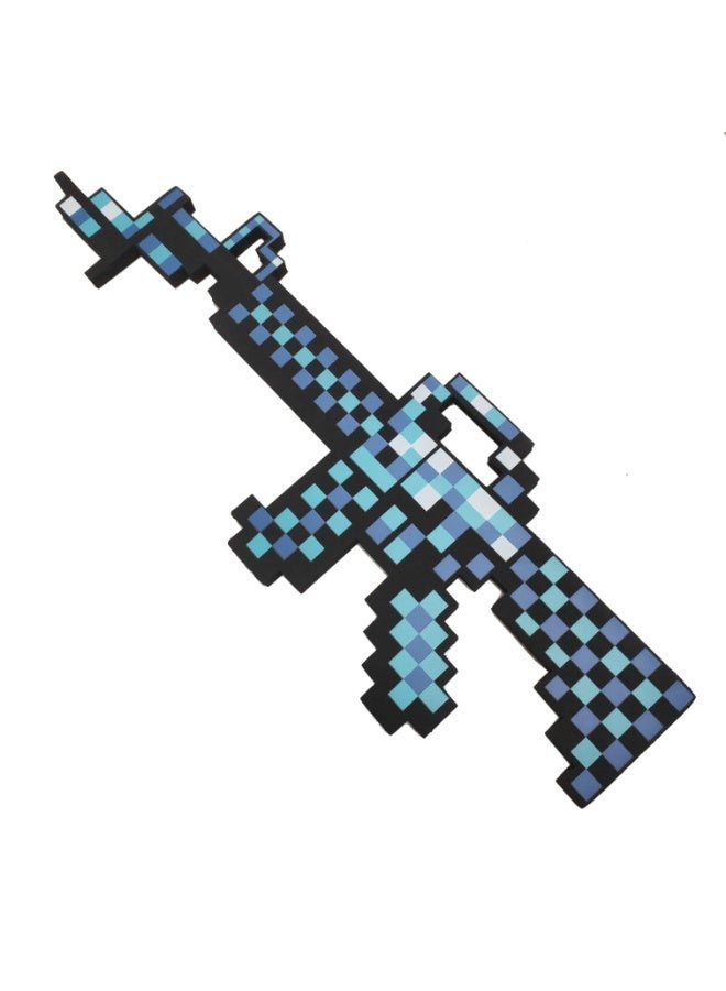 REZZOSS Pixel Machine Gun Toy 62cm – Blue Diamond EVA Foam Rifle for Kids | Minecraft Style Cosplay Weapon & Costume Prop Foam Gun | Soft Lightweight Safe Toy Gun for Pretend Play | Birthday Eid Ramadan Gift for Boys & Girls - Image 4